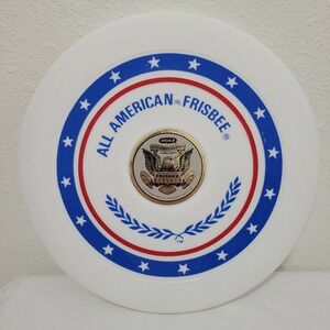 Vintage 1973 Wham-O All American Frisbee Red White Blue Eagle Flying Disc Toy